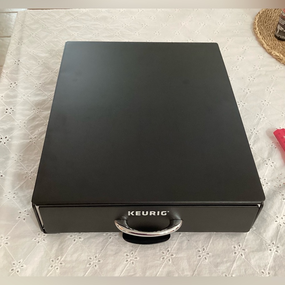 Wheeled rolling drawer.Keurig Black Coffee Pod Organizer